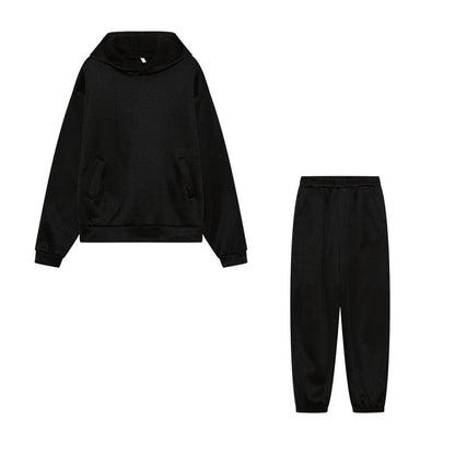 Damen Sportliches Hoodie Jogginghose Set Baumwolle
