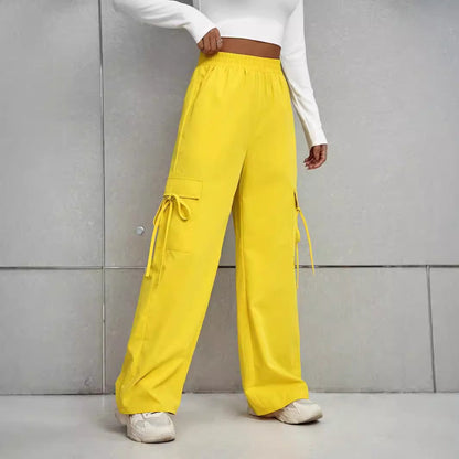 Damen Cargo-Hose Elastischer Bund Praktische Taschen