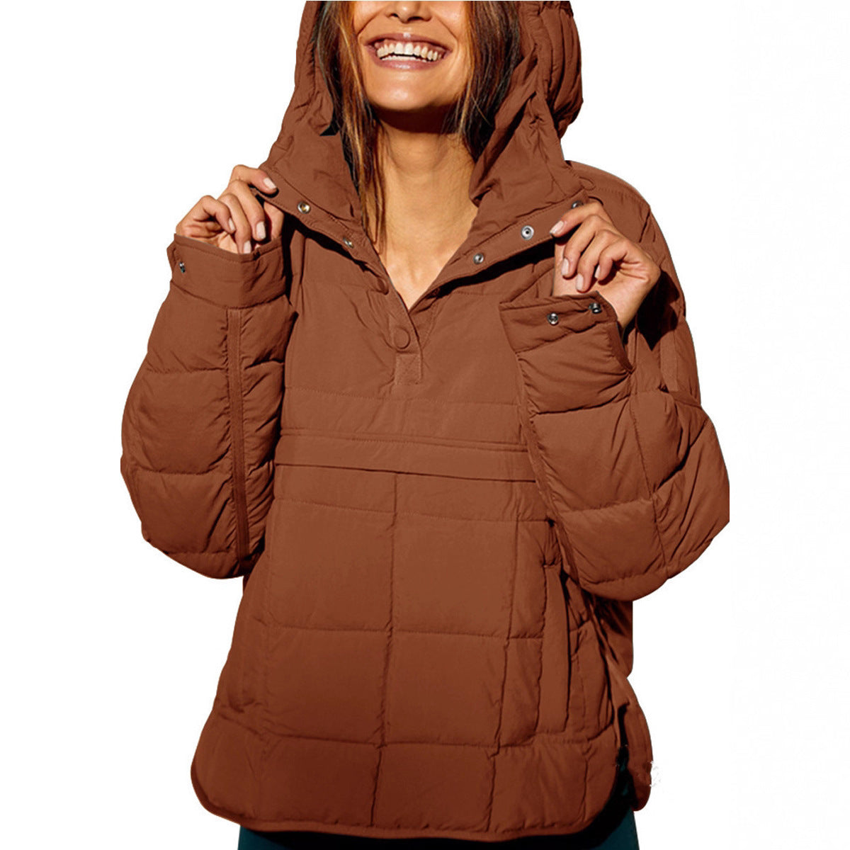 Damen Steppjacke Übergröße mit Kapuze Norvielle