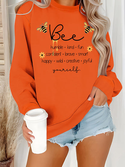Damen Sweatshirt Bienenmotiv Positiv