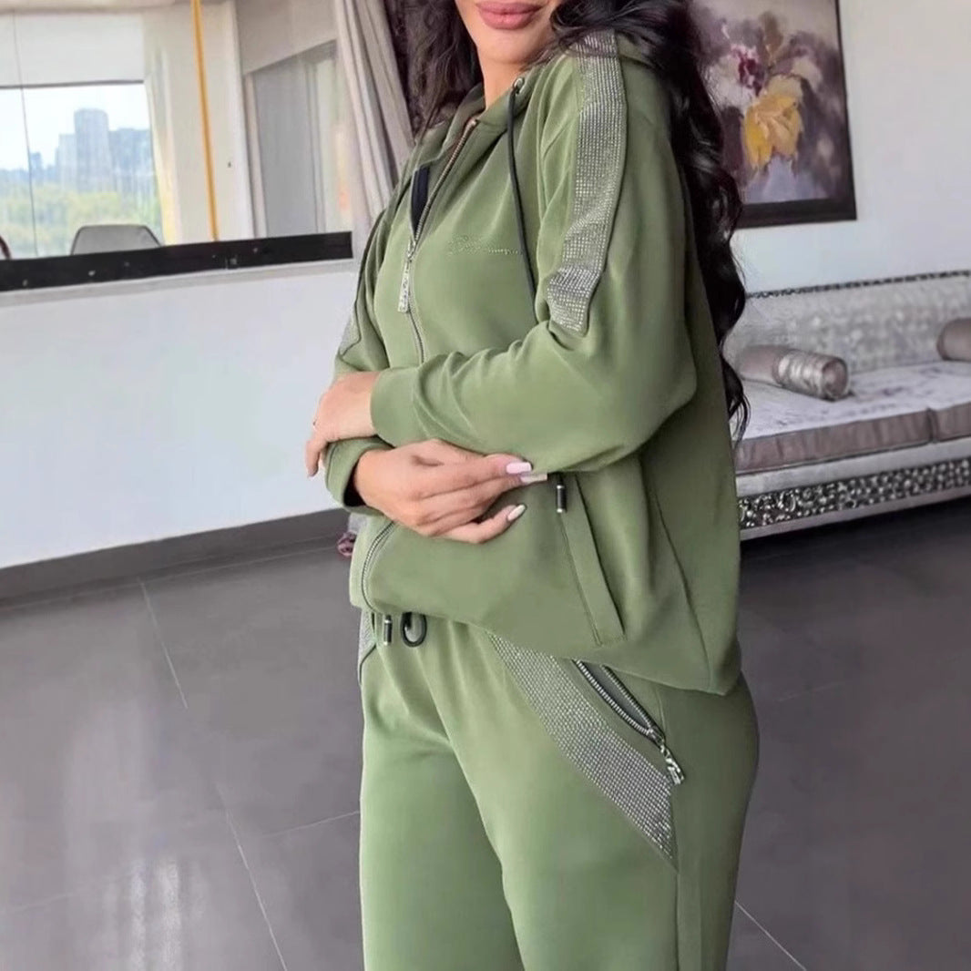 Damen Sportanzug-Set Lässig Mit Taschen