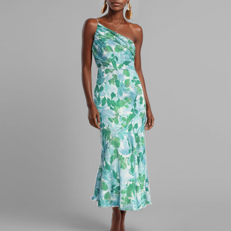 Damen Maxikleid Schulterfrei Elegantes Drapieren Norvielle