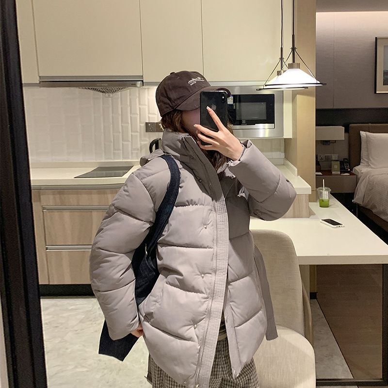 Damen Winterjacke Gesteppt Hochkragen Seiten-Taschen