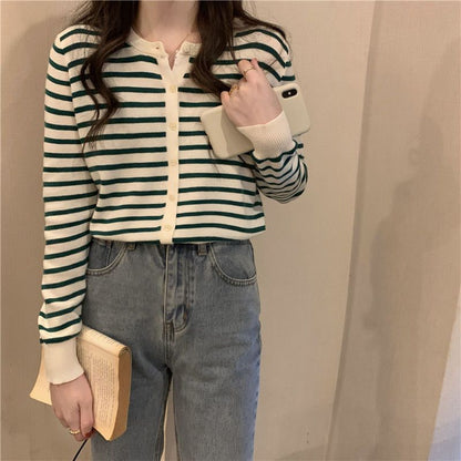 Damen Strickpullover Langärmlig Knopfverschluss Norvielle