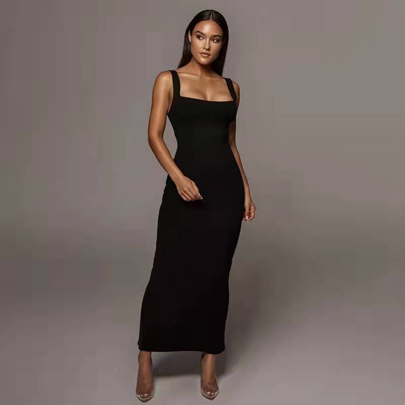 Damen Langärmliges Knielanges Strickkleid