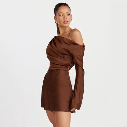 Damen Cocktailkleid Asymmetrisch Off-Shoulder Norvielle