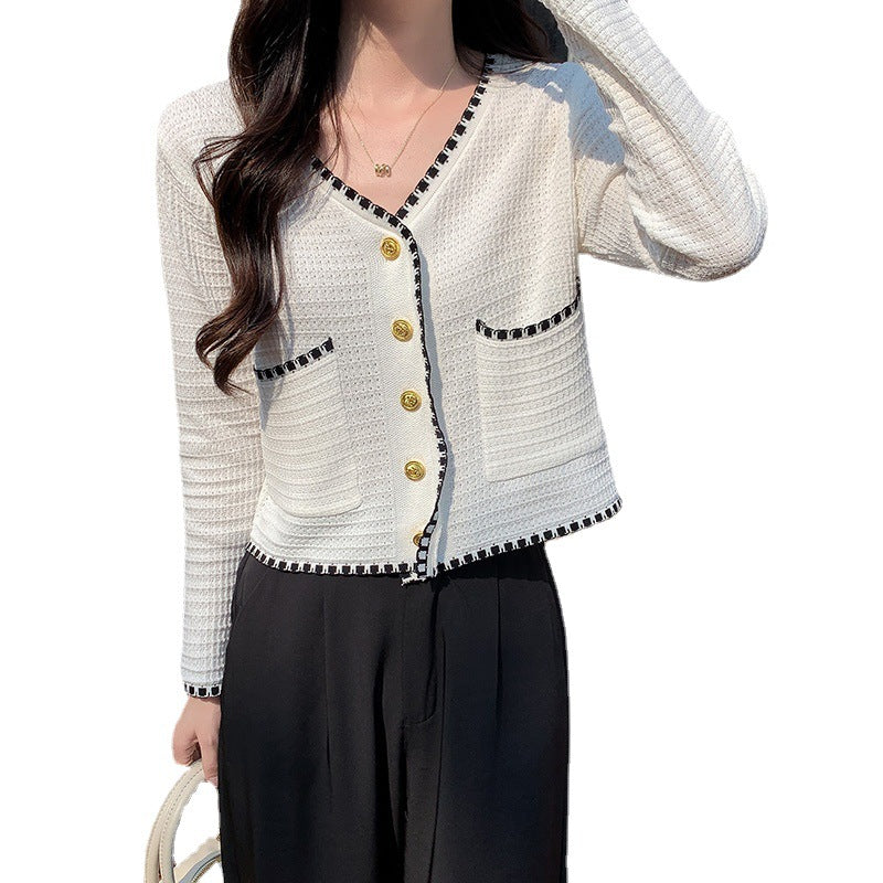 Damen Strickjacke Baumwolle Knöpfe