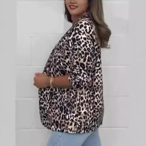 Damen Leoprint Blazer Tailliert Norvielle