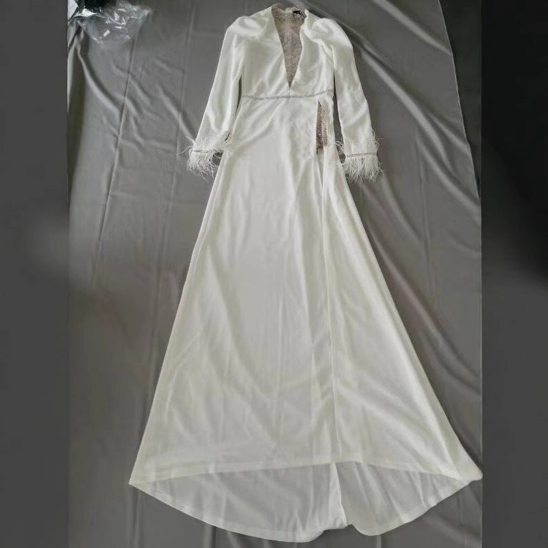 Damen Abendkleid Pailletten transparent Norvielle