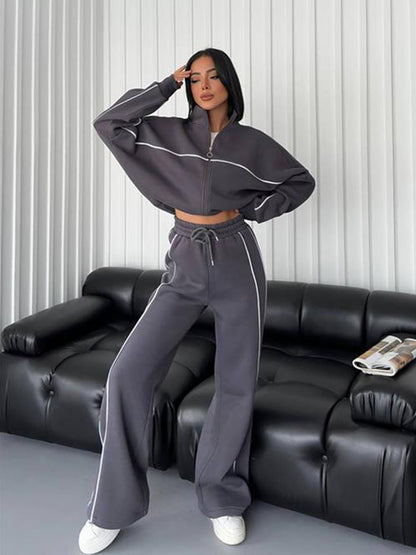 Damen Sportliches Zweiteiler-Set Sweatshirt und Hose Norvielle