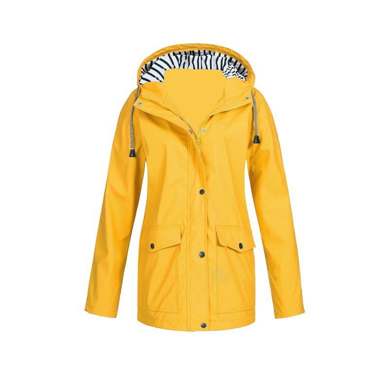 Damen Regenjacke mit Kapuze und Reißverschluss - Norvielle