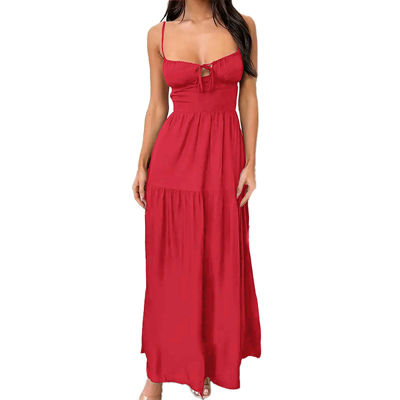 Damen Maxikleid Verstellbare Träger Romantisch Blume