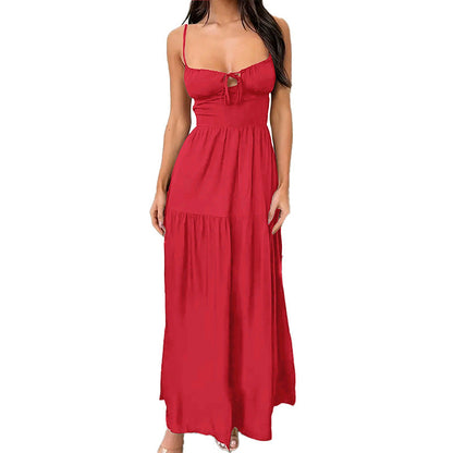 Damen Maxikleid Verstellbare Träger Romantisch Blume