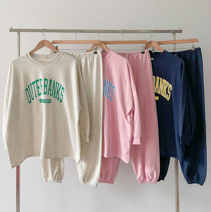 Damen Sweatshirt Jogginghose Set mit Logo Norvielle