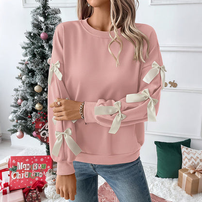 Damen Oversized Pullover mit Schleifendetails Norvielle