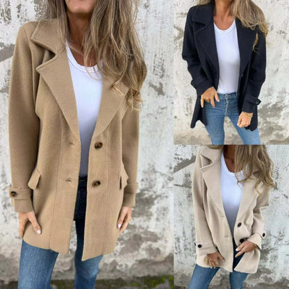 Damen Bouclé-Jacke Doppelter Knopfleiste Norvielle - Norvielle
