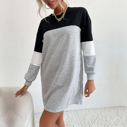 Damen Freizeitkleid Farbblockdetails Lässiger Schnitt Norvielle
