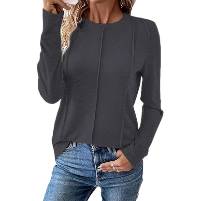 Damen Longsleeve-Oberteil Strukturiertes Design Raffinierte Nähte