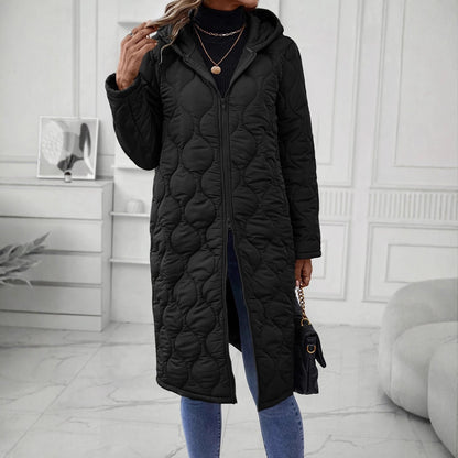 Damen Kapuzenjacke Norvielle Elegante Steppung Langer Ärmel