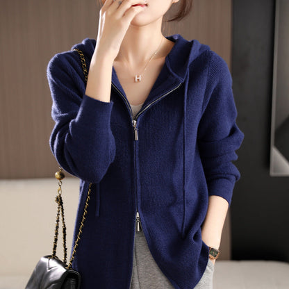 Damen Zip-Hoodie Wärmend Einknopfdesign Norvielle