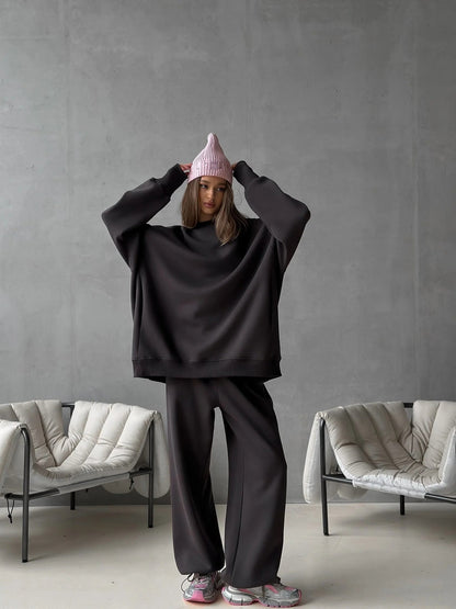 Damen Oversized Sweatshirt und Jogginghose Set Norvielle