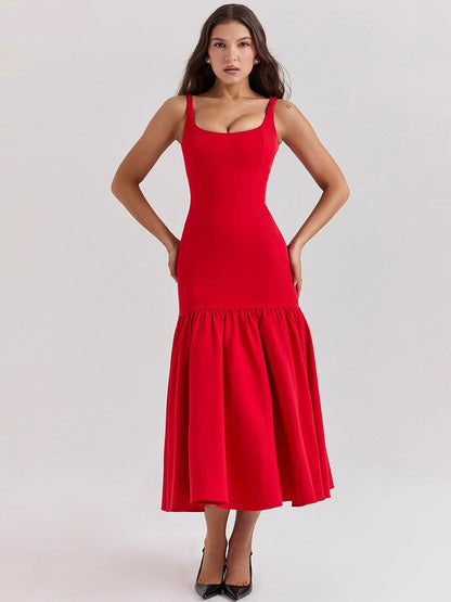 Elegantes Damen Maxikleid Rüschen