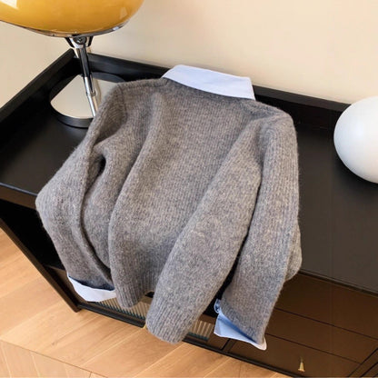 Damen Pullover Mit Hemdkragen Kombination Stilvoll Norvielle