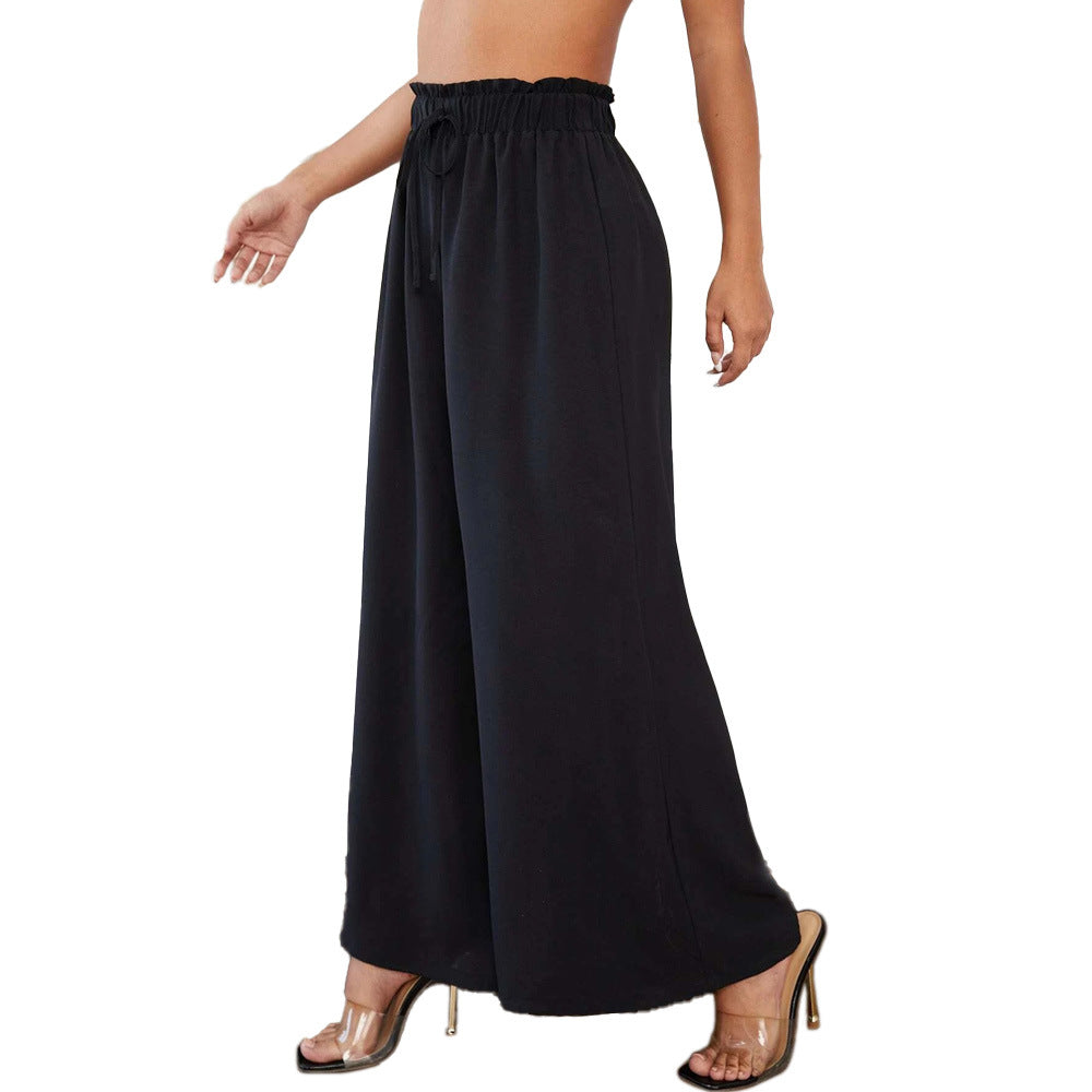 Damen Palazzo-Hose Elastischer Bund Raffungen Norvielle