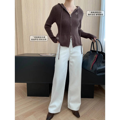 Damen Strickjacke mit Kapuze und Reißverschluss Norvielle