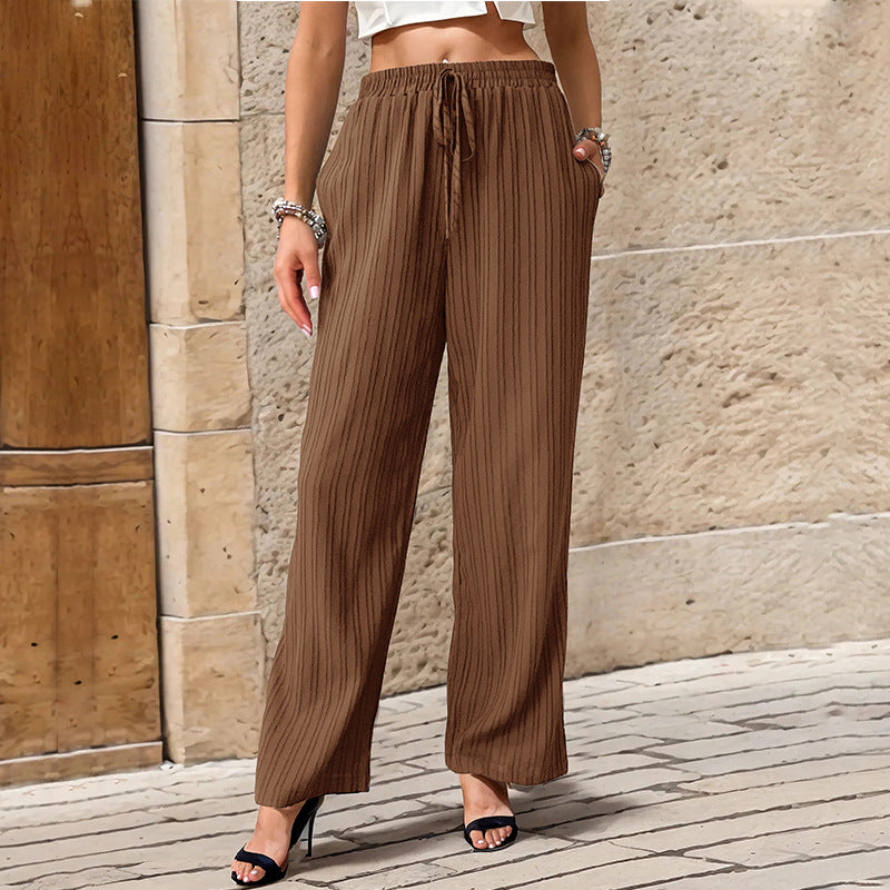 Damen Palazzo-Hose Elastischer Bund Seitentaschen Norvielle