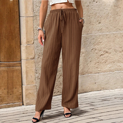 Damen Palazzo-Hose Elastischer Bund Seitentaschen Norvielle