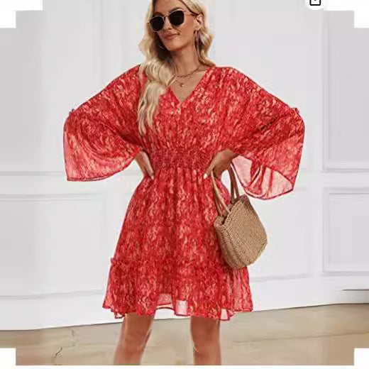 Damen Freizeitkleid Floralmuster Leicht Norvielle