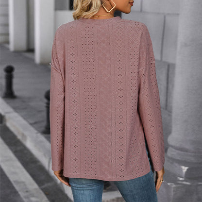 Damen Oberteil mit Stickdetails und Knopfverschluss Norvielle