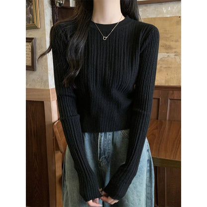 Damen Rippstrickpullover Verlängerte Ärmel Fein Norvielle