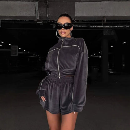 Damen Loungewear-Set mit Shorts und Oversized-Oberteil Norvielle