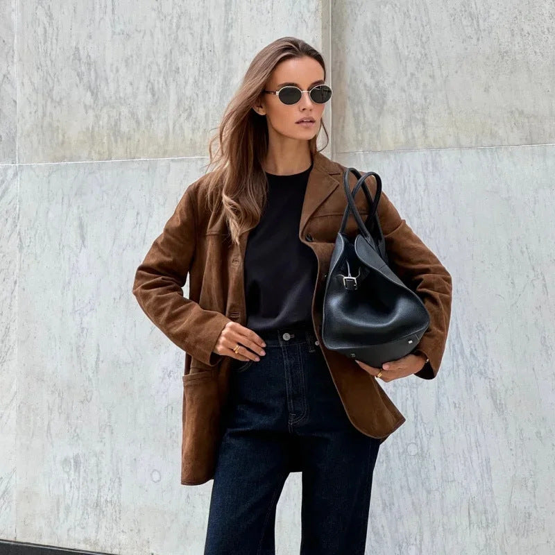 Damen Samtjacke Weich Norvielle