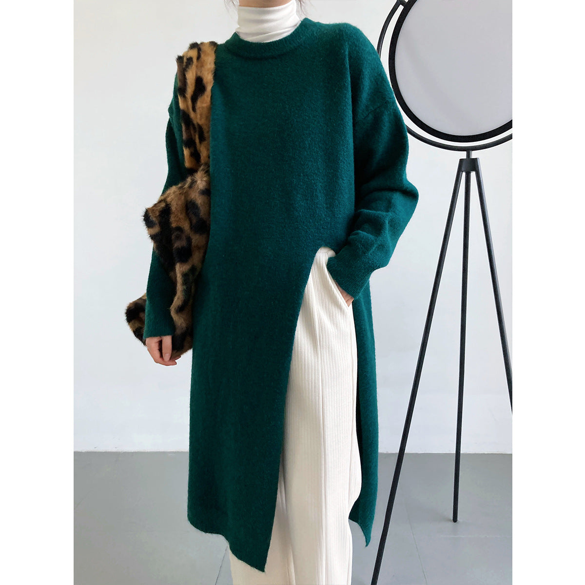 Damen Strickpullover Langärmelig Rundhalsausschnitt Norvielle