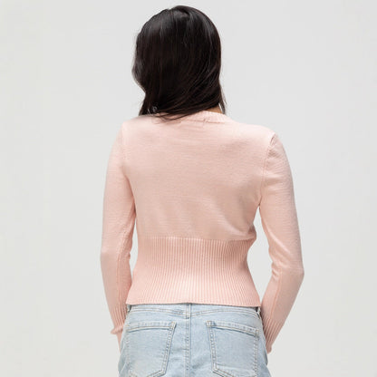 Damen Strickjacke Kontrastknöpfe Norvielle