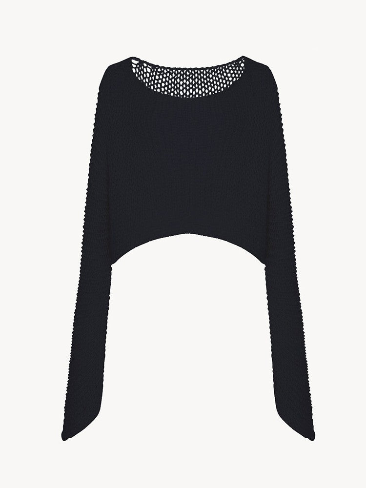 Damen Cropped Strickpullover Weite Passform Norvielle
