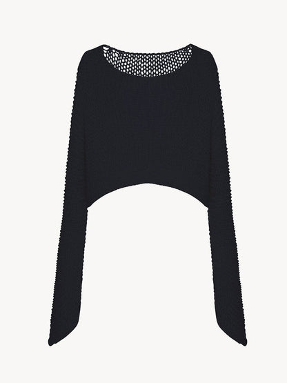 Damen Cropped Strickpullover Weite Passform Norvielle