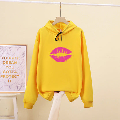 Damen Hoodie Lippenmotiv Norvielle