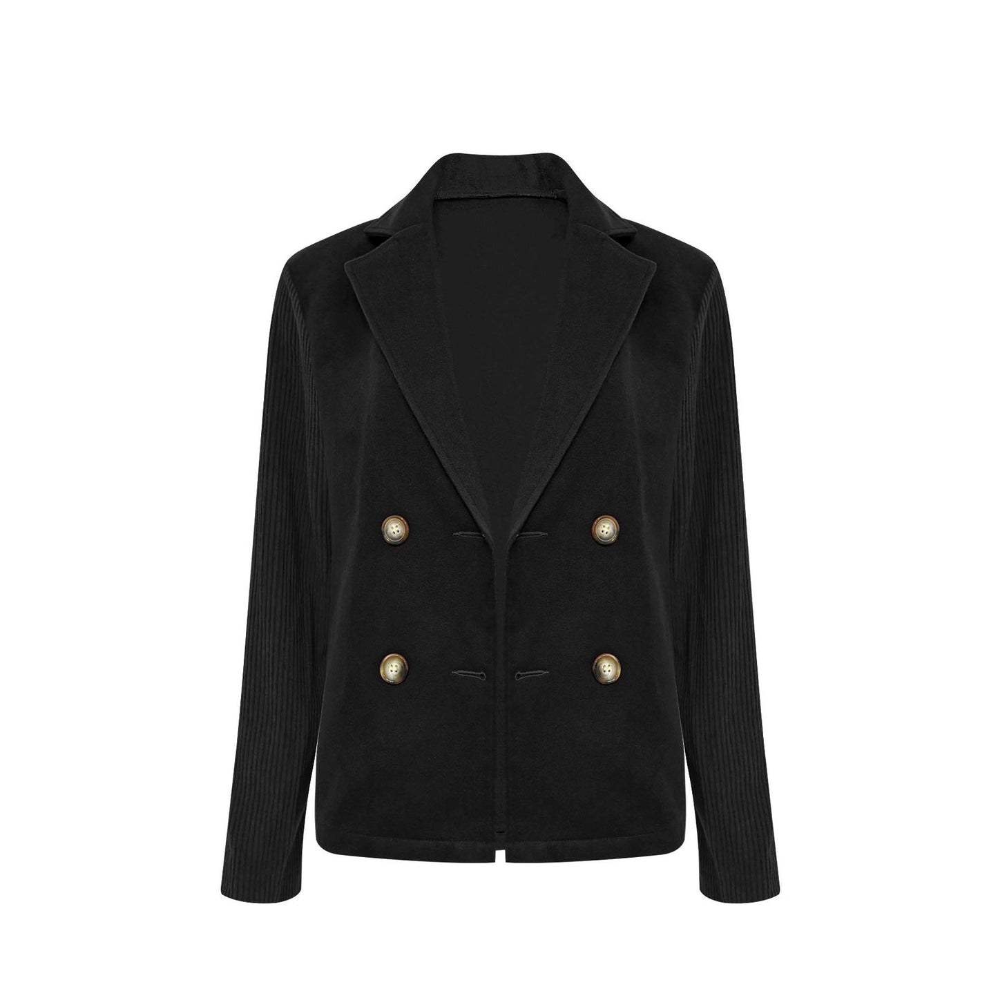 Damen Oversized Blazer Doppelter Knopfleiste Strukturierte Ärmel