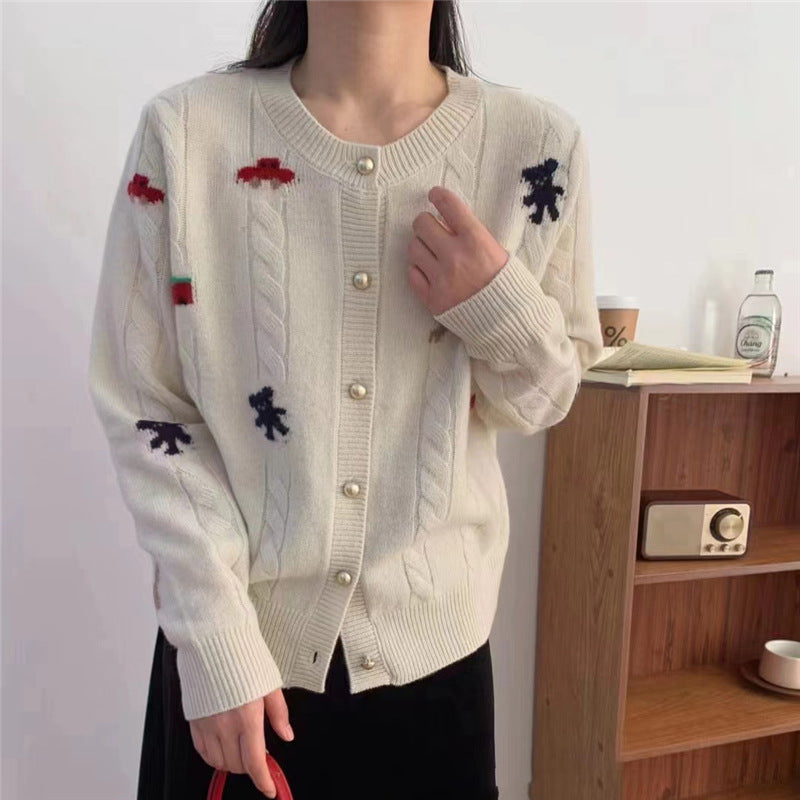 Damen Strickcardigan Kuschelig Verspielt Mit Knöpfen Norvielle