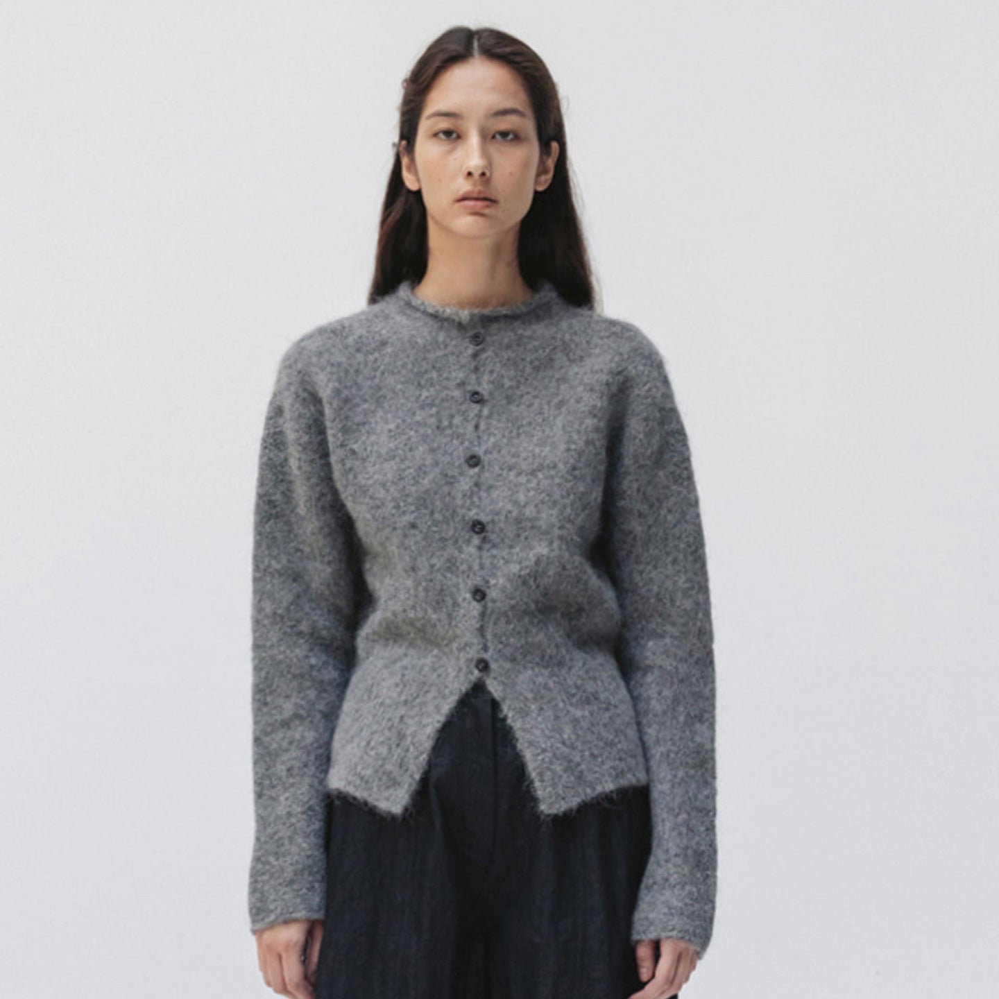 Damen Strickcardigan Elegantes Design Mit Knöpfen Beige