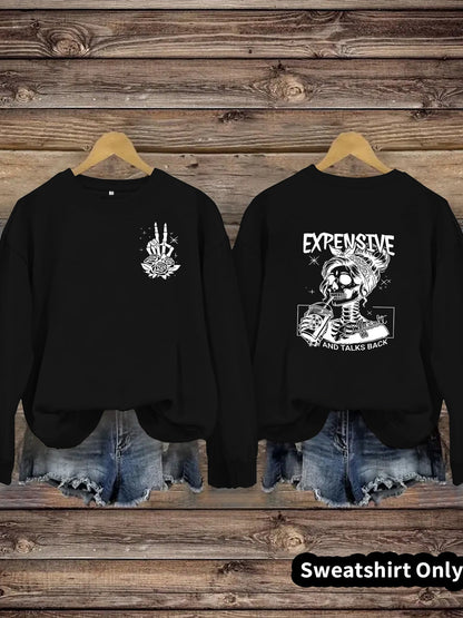 Damen Sweatshirt Kreatives Motiv Lässiger Schnitt Norvielle