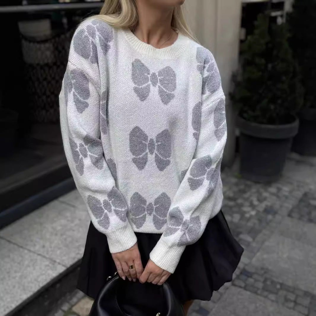 Damen Strickpullover Floralmuster Weich Norvielle - Norvielle