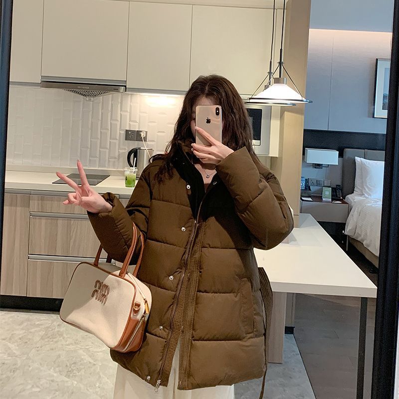 Damen Winterjacke Gesteppt Hochkragen Seiten-Taschen - Norvielle