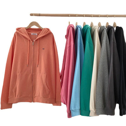 Damen Kapuzenpullover Lässig Reißverschluss Eingrifftaschen Norvielle