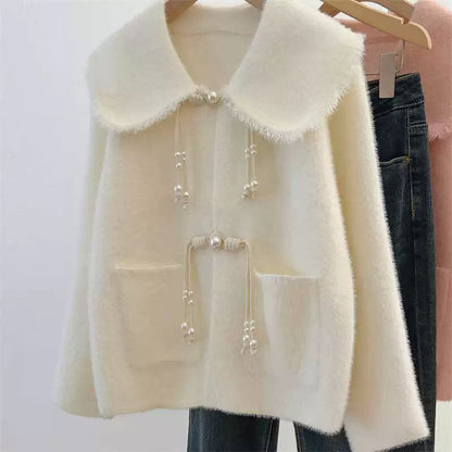 Damen Strickjacke Perlendetails Norvielle