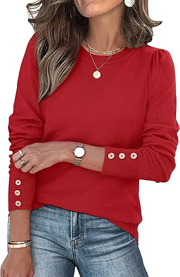 Damen Pullover Lässig Knopfdetails Norvielle